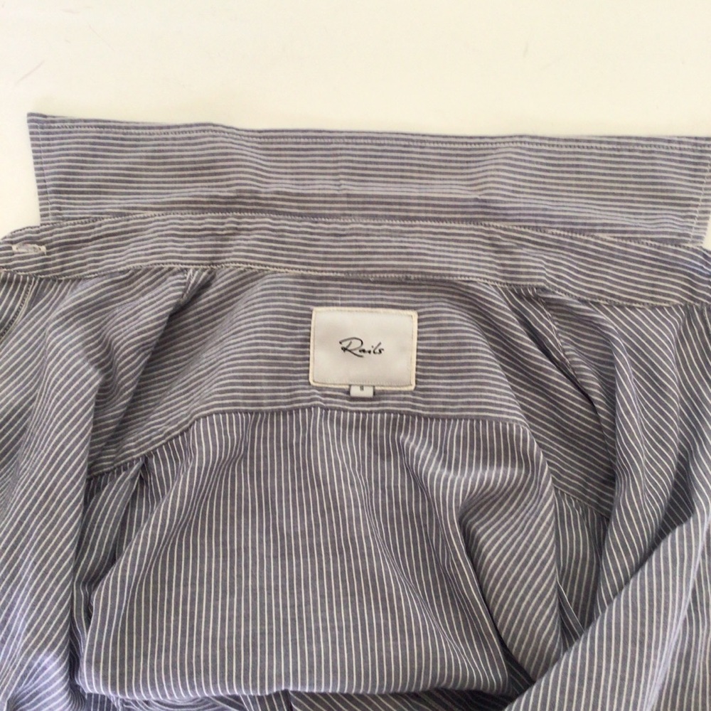 Rails Ella Slate/White Pinstripe Button Up Shirt … - image 7